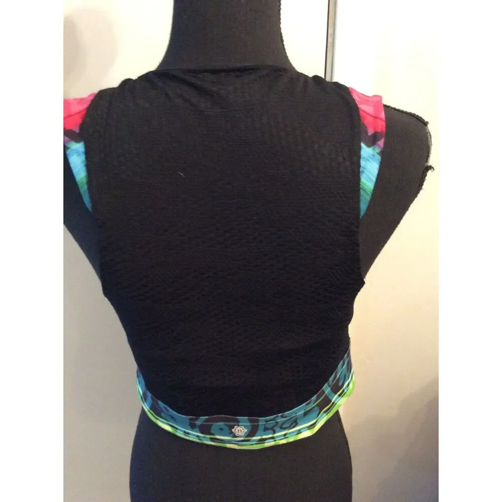 Nanette Lapore Creole Crop Athletic Bra Top Paisley Large
